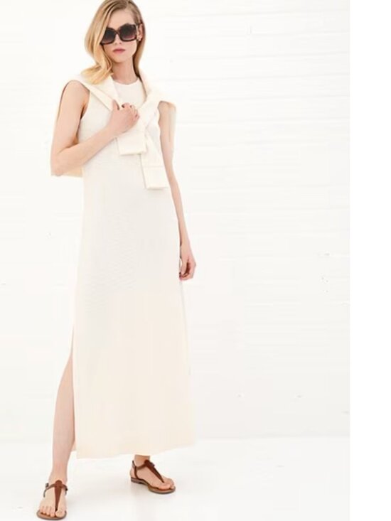 Le' AL.X Dresses & Skirts - Le' AL.X Jersey Stretch Knit Crew Neck Sleeveless Shift Maxi Dress added elastic